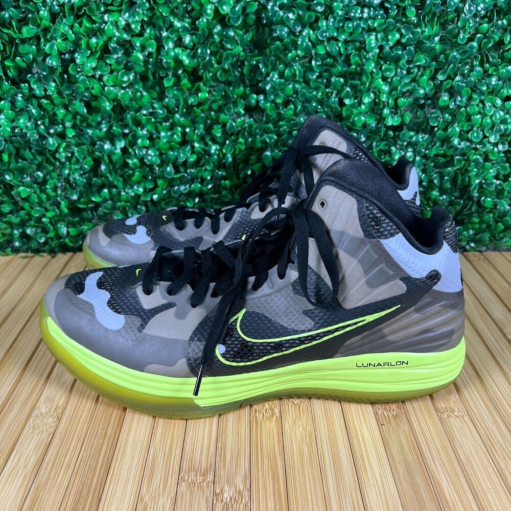 Nike Lunar Hypergamer Grey Camo Neon 2011 Size 13 Style 469756-012